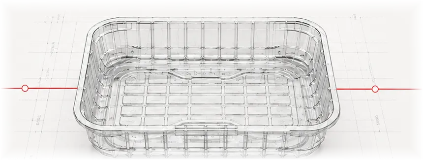 Engineering wireframe of an Infinity tray
