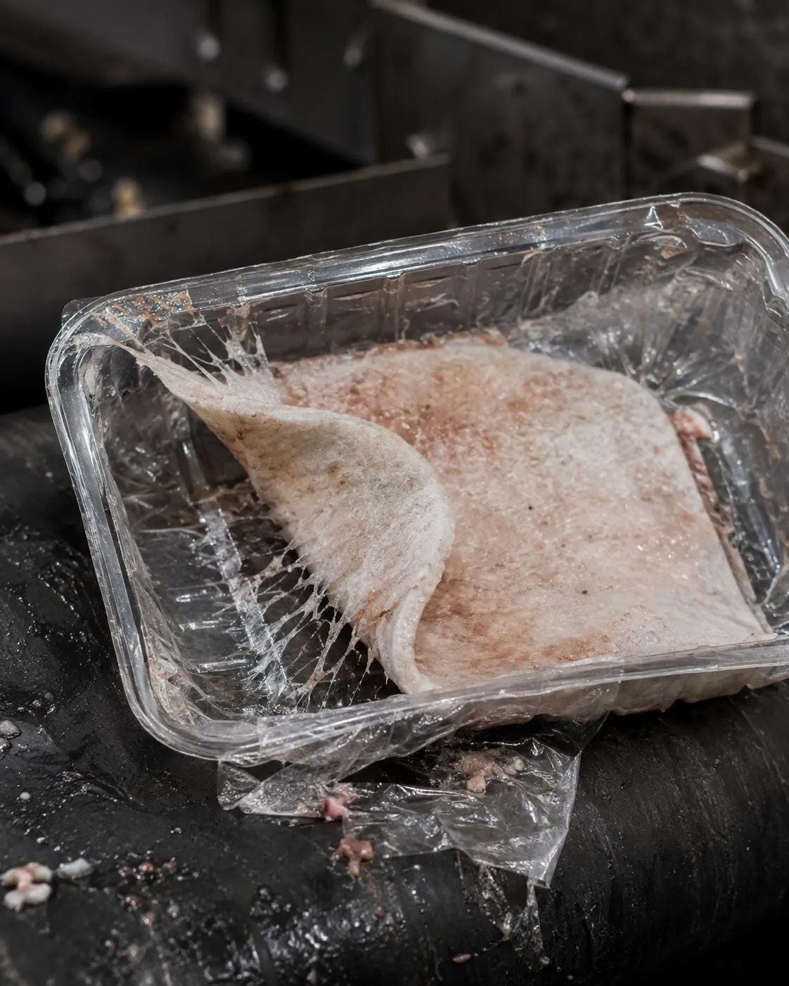 A soaker pad glued inside a conventional food tray