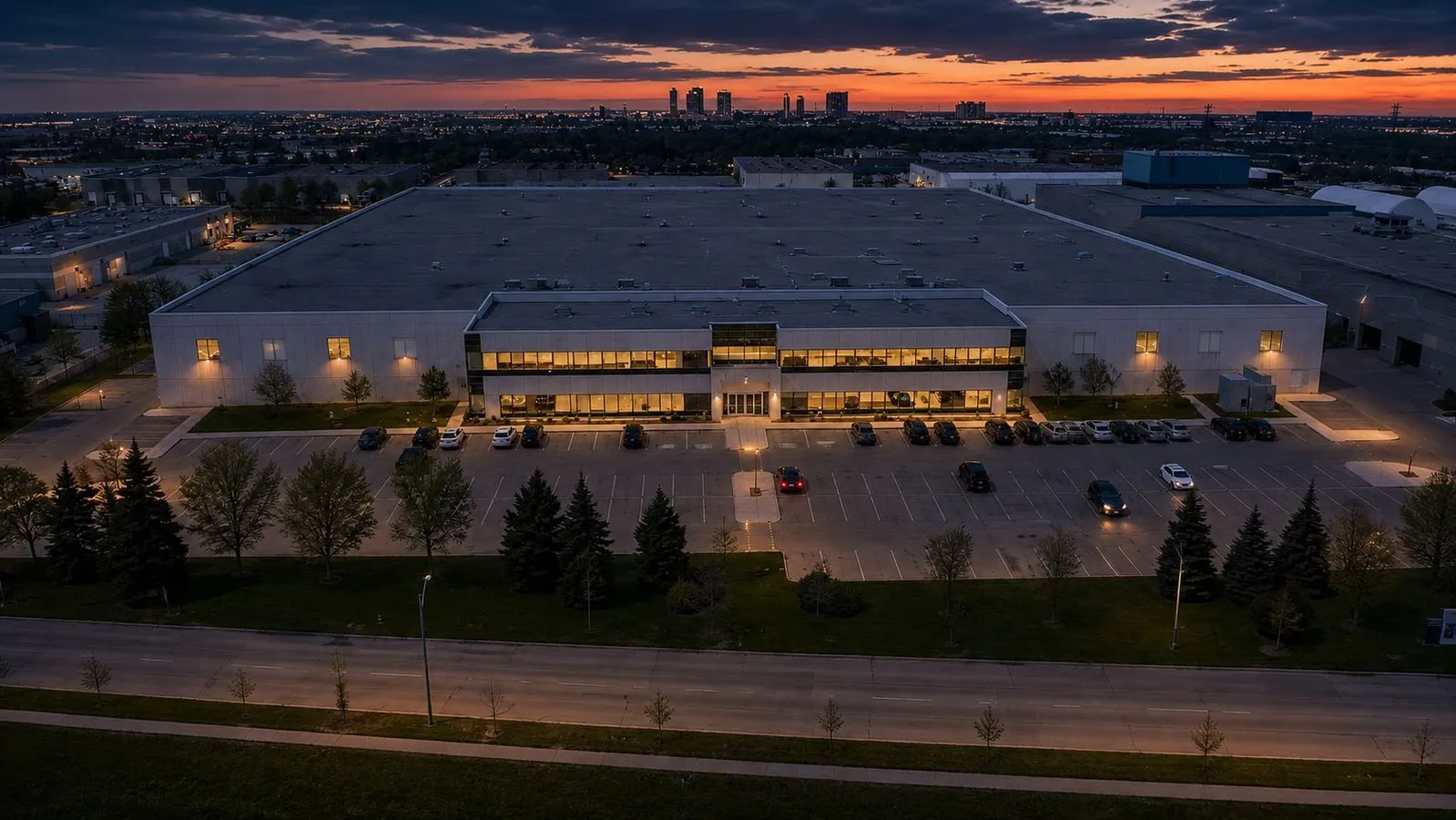 Aerial view of the Vaughan warehousing and distribution facility